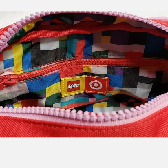 Lego X Target Exclusive Red Belt Bag. Red With Pink Zipper - Fanny Pack - Picture 4 of 7